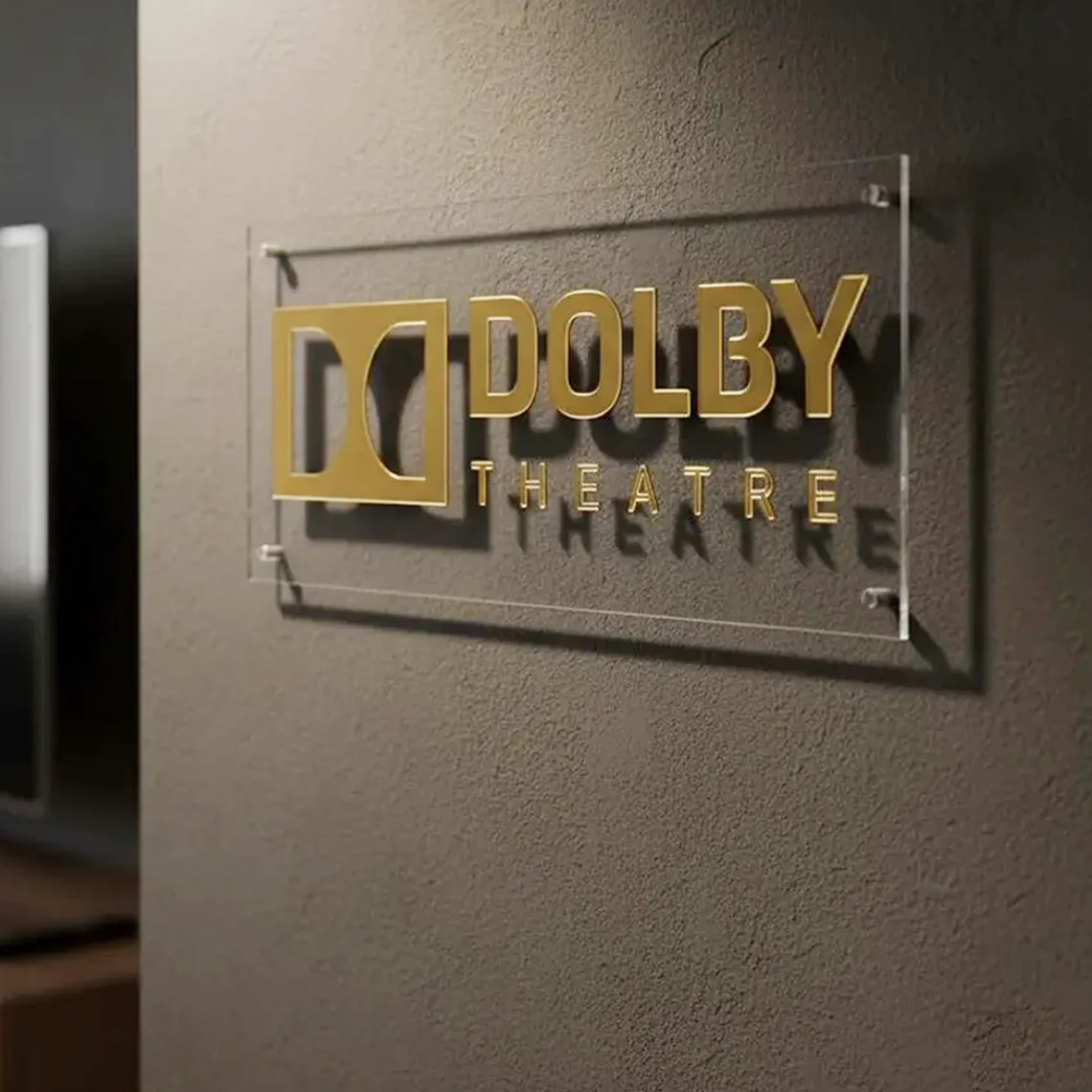 Home Cinema Atmos - Trójwymiarowy znak Dolby Atmos z przezroczystego