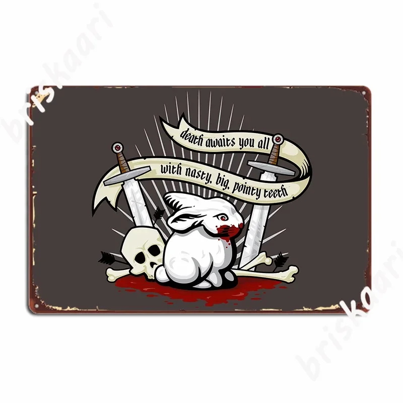 Home Cinema Design - Plakat Królik Caerbannog Metalowy Znak Kino