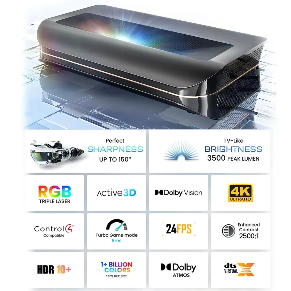 Projektor kino domowe Smart TV – Home Cinema Laser Projector recenzja i cena