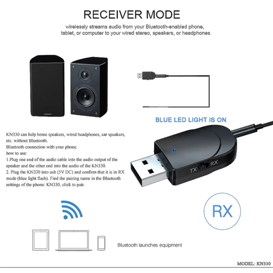 KN330 3 w 1 Bluetooth 5.0 Nada – Home Cinema Receiver recenzja i cena