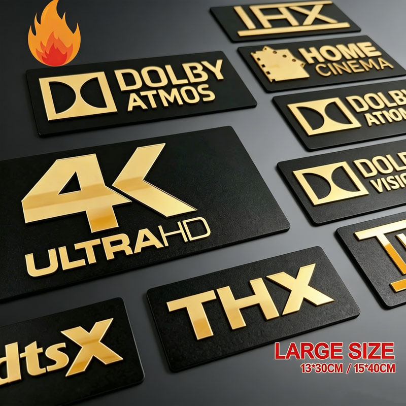 Złote lustrzane znaki 3D do ki – Home Cinema Atmos recenzja i cena